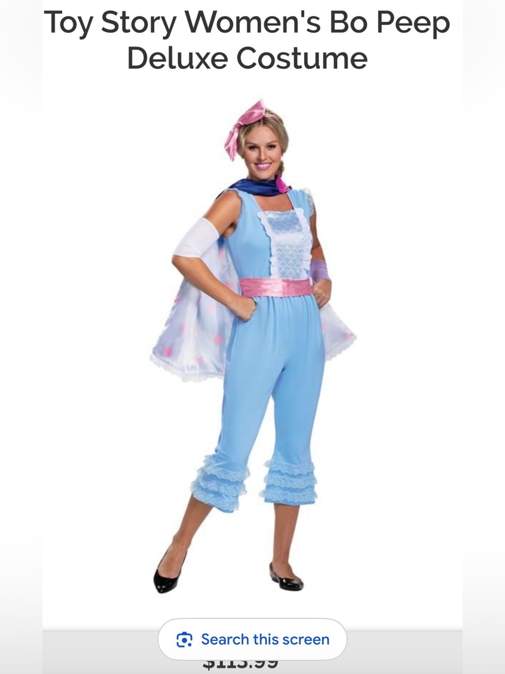 Bo peep deluxe costume size large